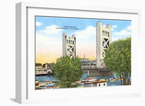 Tower Bridge, Sacramento, California-null-Framed Art Print