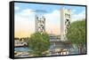 Tower Bridge, Sacramento, California-null-Framed Stretched Canvas