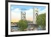 Tower Bridge, Sacramento, California-null-Framed Premium Giclee Print