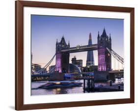 Tower Bridge, Shard and City Hall, London, England, United Kingdom, Europe-Charles Bowman-Framed Photographic Print