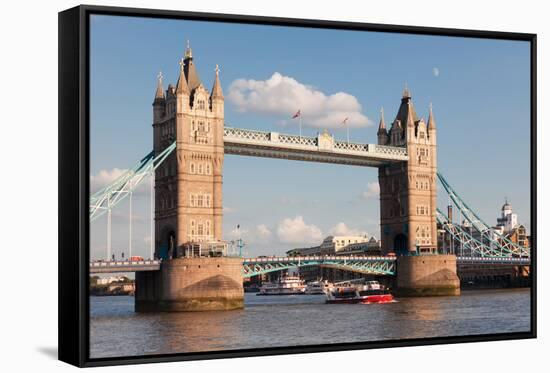 Tower Bridge, Thames River, London, England-null-Framed Stretched Canvas