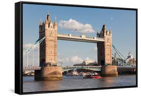 Tower Bridge, Thames River, London, England-null-Framed Stretched Canvas