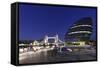 Tower Bridge, the Scoop, Amphitheatre, City Hall, Greater London Authority-Axel Schmies-Framed Stretched Canvas