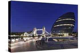 Tower Bridge, the Scoop, Amphitheatre, City Hall, Greater London Authority-Axel Schmies-Stretched Canvas