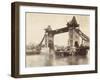 Tower Bridge under Construction, London, C1893-null-Framed Giclee Print