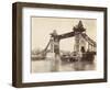 Tower Bridge under Construction, London, C1893-null-Framed Giclee Print