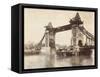 Tower Bridge under Construction, London, C1893-null-Framed Stretched Canvas