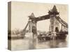 Tower Bridge under Construction, London, C1893-null-Stretched Canvas