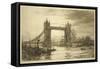 Tower Bridge Viewed from the River Thames, London, C1894-1931-William Lionel Wyllie-Framed Stretched Canvas