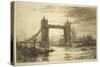 Tower Bridge Viewed from the River Thames, London, C1894-1931-William Lionel Wyllie-Stretched Canvas