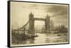 Tower Bridge Viewed from the River Thames, London, C1894-1931-William Lionel Wyllie-Framed Stretched Canvas
