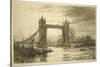 Tower Bridge Viewed from the River Thames, London, C1894-1931-William Lionel Wyllie-Stretched Canvas