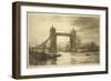 Tower Bridge Viewed from the River Thames, London, C1894-1931-William Lionel Wyllie-Framed Giclee Print