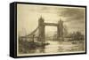 Tower Bridge Viewed from the River Thames, London, C1894-1931-William Lionel Wyllie-Framed Stretched Canvas