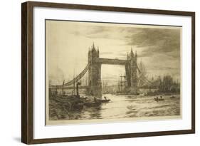 Tower Bridge Viewed from the River Thames, London, C1894-1931-William Lionel Wyllie-Framed Giclee Print