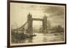 Tower Bridge Viewed from the River Thames, London, C1894-1931-William Lionel Wyllie-Framed Giclee Print