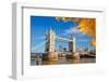 Tower Bridge with Autumn Leaves, London-sborisov-Framed Photographic Print