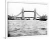 Tower Bridge with Bascules Closed and Barges Passing under at High Water, London, C1905-null-Framed Photographic Print