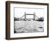 Tower Bridge with Bascules Closed and Barges Passing under at High Water, London, C1905-null-Framed Photographic Print