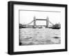 Tower Bridge with Bascules Closed and Barges Passing under at High Water, London, C1905-null-Framed Photographic Print