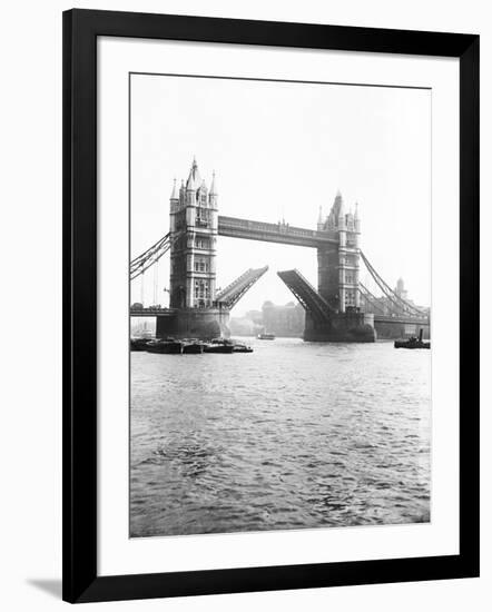 Tower Bridge with Bascules Open, London, C1905-null-Framed Photographic Print