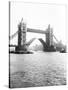 Tower Bridge with Bascules Open, London, C1905-null-Stretched Canvas