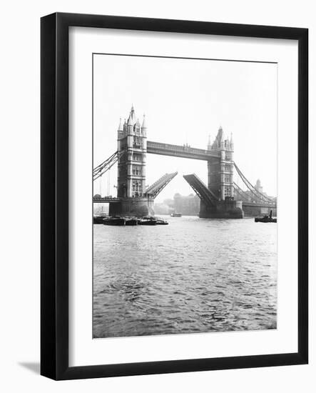 Tower Bridge with Bascules Open, London, C1905-null-Framed Photographic Print