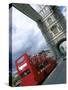 Tower Bridge with Double-Decker Bus, London, England-Bill Bachmann-Stretched Canvas