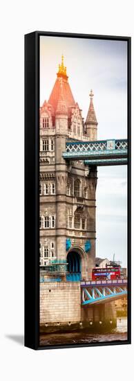 Tower Bridge with Red Bus in London - City of London - UK - England - United Kingdom - Door Poster-Philippe Hugonnard-Framed Stretched Canvas