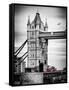 Tower Bridge with Red Bus in London - City of London - UK - England - United Kingdom - Europe-Philippe Hugonnard-Framed Stretched Canvas