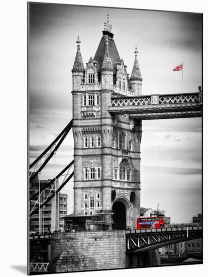 Tower Bridge with Red Bus in London - City of London - UK - England - United Kingdom - Europe-Philippe Hugonnard-Mounted Photographic Print