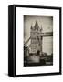 Tower Bridge with Red Bus in London - City of London - UK - England - United Kingdom - Europe-Philippe Hugonnard-Framed Stretched Canvas