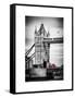 Tower Bridge with Red Bus in London - City of London - UK - England - United Kingdom - Europe-Philippe Hugonnard-Framed Stretched Canvas