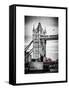 Tower Bridge with Red Bus in London - City of London - UK - England - United Kingdom - Europe-Philippe Hugonnard-Framed Stretched Canvas