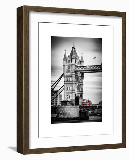 Tower Bridge with Red Bus in London - City of London - UK - England - United Kingdom - Europe-Philippe Hugonnard-Framed Art Print