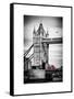 Tower Bridge with Red Bus in London - City of London - UK - England - United Kingdom - Europe-Philippe Hugonnard-Framed Stretched Canvas