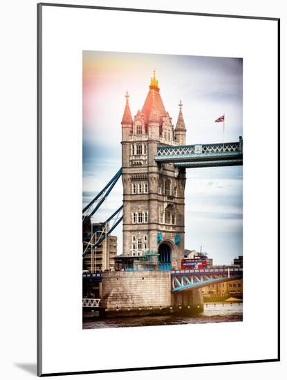 Tower Bridge with Red Bus in London - City of London - UK - England - United Kingdom - Europe-Philippe Hugonnard-Mounted Art Print