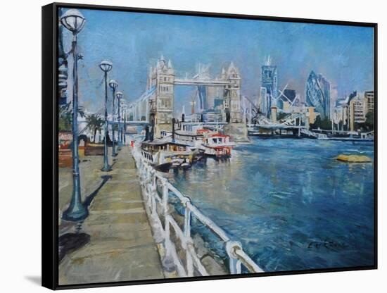 Tower Bridge-John Erskine-Framed Stretched Canvas