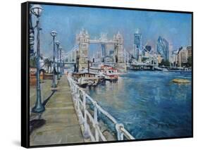 Tower Bridge-John Erskine-Framed Stretched Canvas
