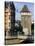 Tower by Neckar River, Esslingen Am Neckar, Baden-Wurttemberg, Germany-Walter Bibikow-Stretched Canvas