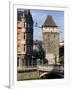 Tower by Neckar River, Esslingen Am Neckar, Baden-Wurttemberg, Germany-Walter Bibikow-Framed Photographic Print