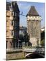 Tower by Neckar River, Esslingen Am Neckar, Baden-Wurttemberg, Germany-Walter Bibikow-Mounted Photographic Print