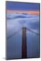 Tower, Detail Golden Gate Bridge Fog and Sunrise Light-Vincent James-Mounted Photographic Print