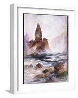 Tower Falls and Sulfur Rock, Yellowstone-Moran-Framed Giclee Print