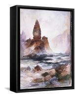 Tower Falls and Sulfur Rock, Yellowstone-Moran-Framed Stretched Canvas