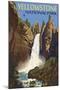 Tower Falls - Yellowstone National Park-Lantern Press-Mounted Art Print