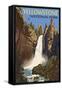 Tower Falls - Yellowstone National Park-Lantern Press-Framed Stretched Canvas