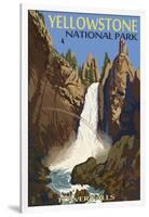 Tower Falls - Yellowstone National Park-Lantern Press-Framed Art Print