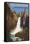 Tower Falls - Yellowstone National Park-Lantern Press-Framed Stretched Canvas