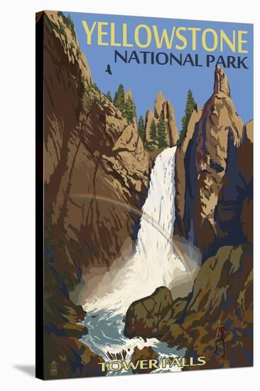 Tower Falls - Yellowstone National Park-Lantern Press-Stretched Canvas